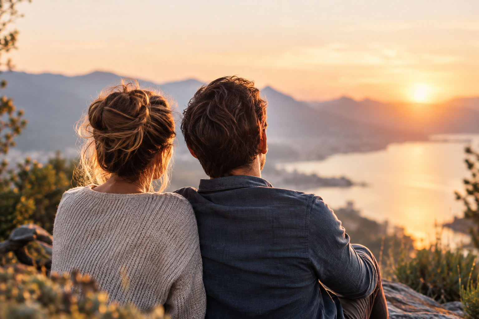Gemeinsam im goldenen Abendlicht Gesunde Grenzen in der Beziehung